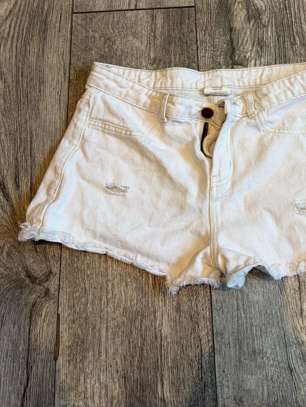 Juniors Large White Jeans Denim Shorts